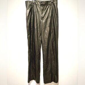 Zara high rise faux leather black pants